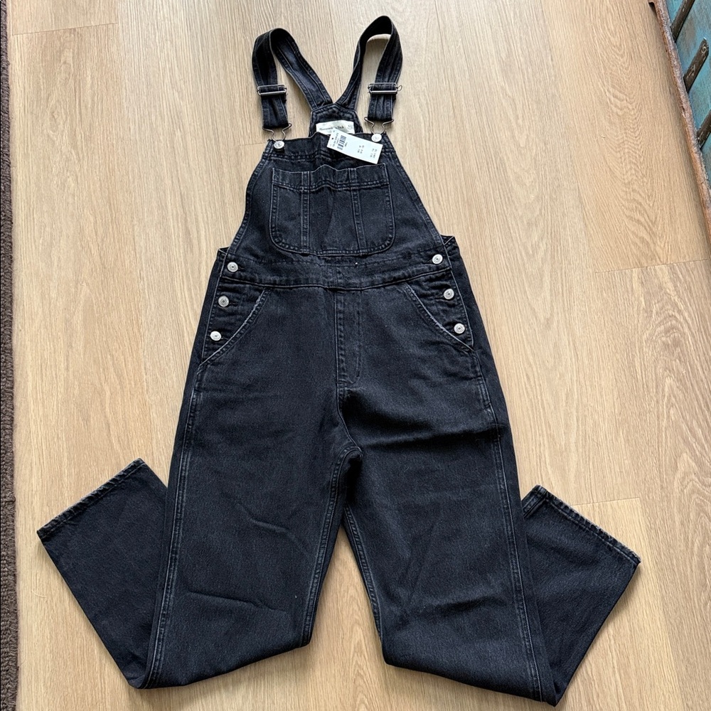 Abercrombie & Fitch Black Denim Overalls
